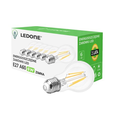 6x Żarówka LED filament E27...