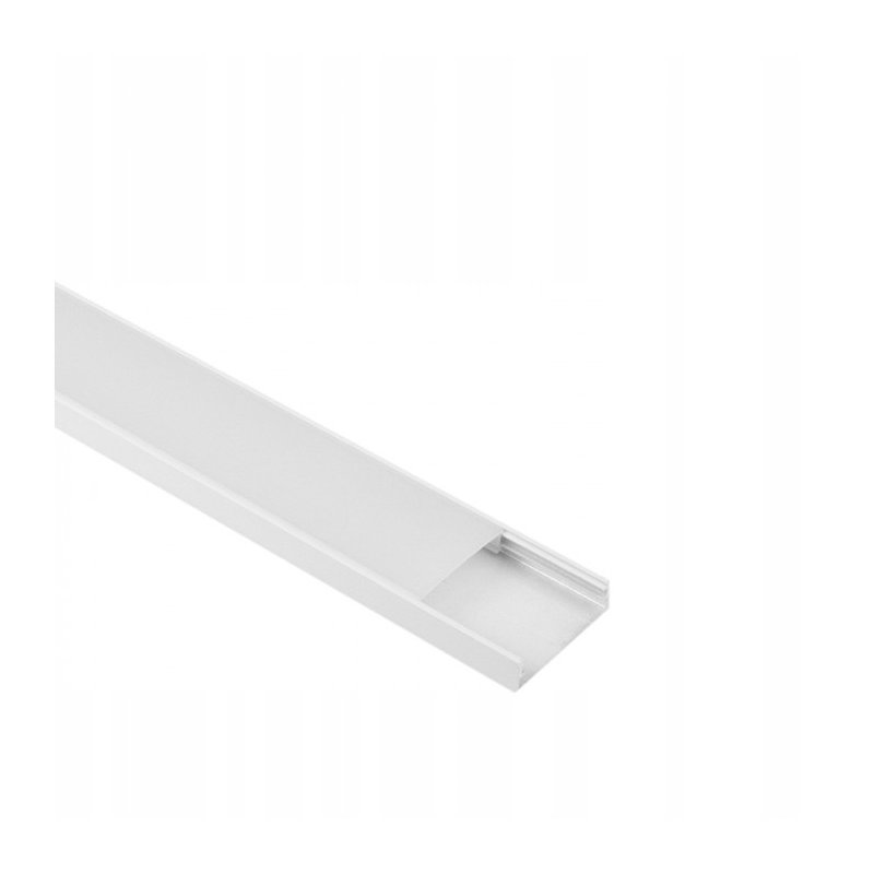 PROFIL alu szeroki XL 40mm NAWIERZCHNIOWY biały KLOSZ mleczny 2m do LED