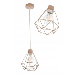 LAMPA WISZĄCA ZWIS ŻYRANDOL SUFITOWY klosz DIAMENT na E27 KASZMIR beż ecru