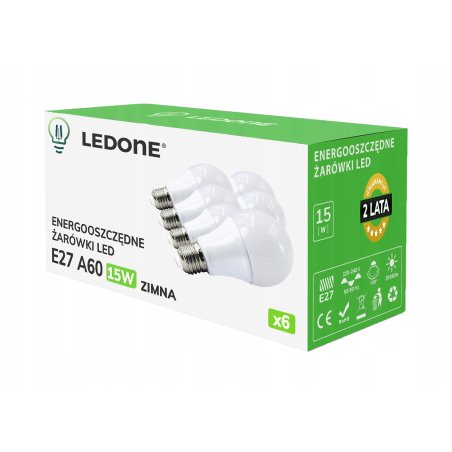 6x Żarówka LED E27 A60 15W...