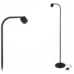 LAMPA STOJĄCA PODŁOGOWA LOFT na 1 LED E27 regulowana GIĘTA Z KLOSZEM DREWNO