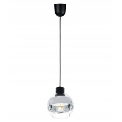 LAMPA sufitowa wisząca ZWIS pcv ŻYRANDOL na E27 KULA Szklana chrom clear