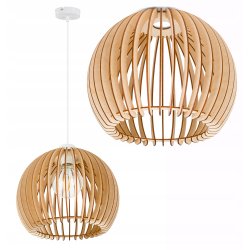 Lampa wisząca zwis żyrandol sufitowa LOFT klosz XL kula 36 Drewno na 1x e27