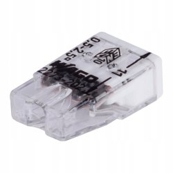 10x Szybkozłączka kostka WAGO 2-torowa na drut 2x0,5mm-2,5mm zaciskowa