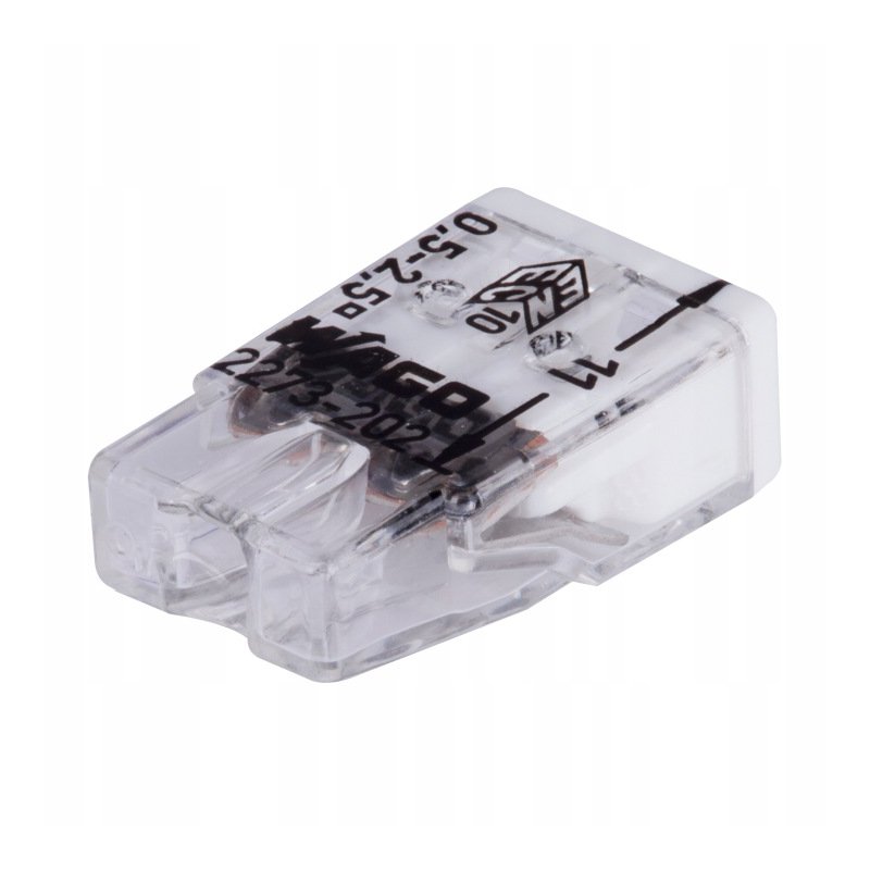10x Szybkozłączka kostka WAGO 2-torowa na drut 2x0,5mm-2,5mm zaciskowa