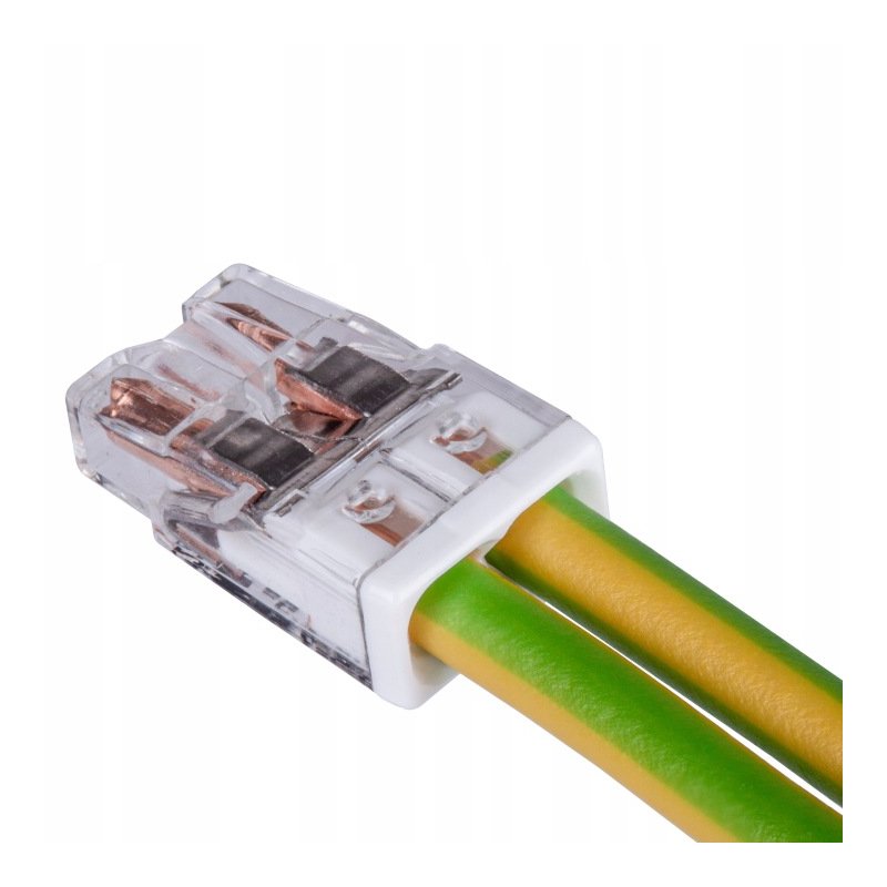 10x Szybkozłączka kostka WAGO 2-torowa na drut 2x0,5mm-2,5mm zaciskowa