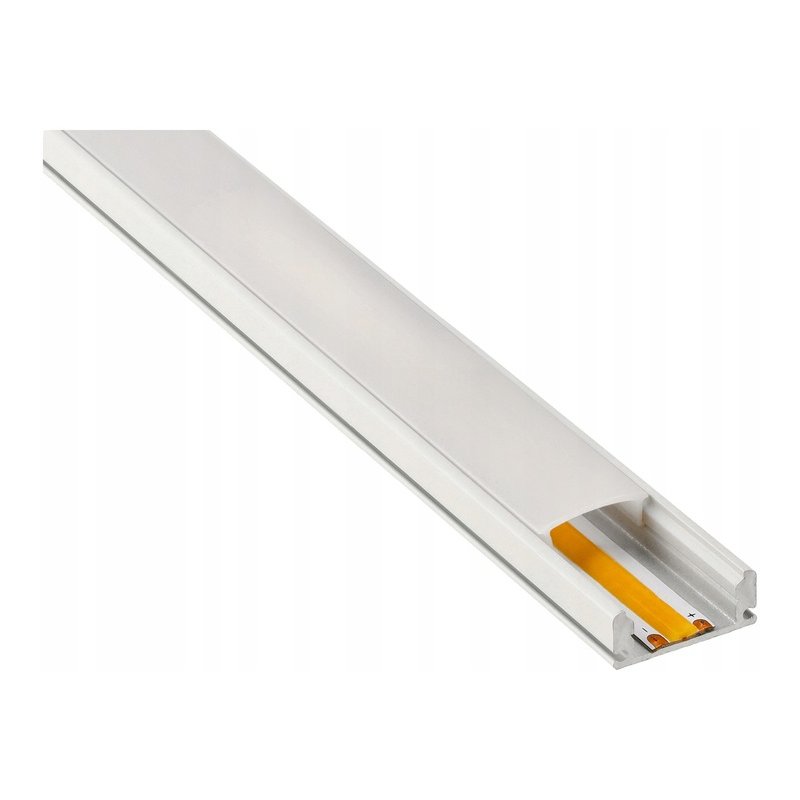 Profil ALUMINIOWY nawierzchniowy BIAŁY do taśm LED 2m + klosz mleczny