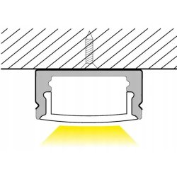 Profil ALUMINIOWY nawierzchniowy BIAŁY do taśm LED 2m + klosz mleczny