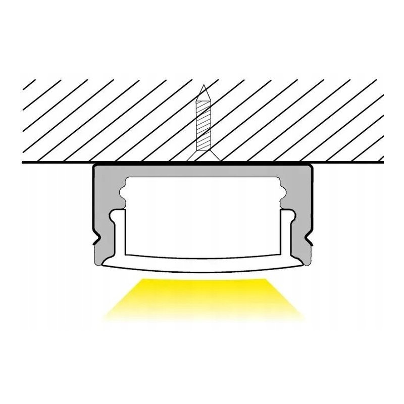 Profil ALUMINIOWY nawierzchniowy BIAŁY do taśm LED 2m + klosz mleczny