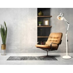 Lampa stojąca podłogowa loft na led E27 regulowana biała