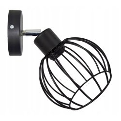 Lampa kinkiet na E27 ścienny loft kula metal + włącznik on/off łańcuszkowy