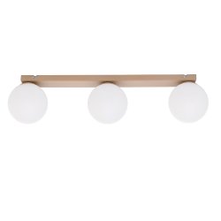 LAMPA sufitowa PLAFON SZKLANY KLOSZ KULA 3 LED E27 KASZMIR beż ecru beige