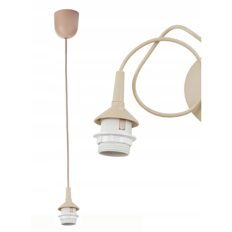 PODSTAWA BAZA LAMPA SUFITOWA WISZĄCA ZWIS PCV KASZMIR na 1x E27 POD KLOSZ