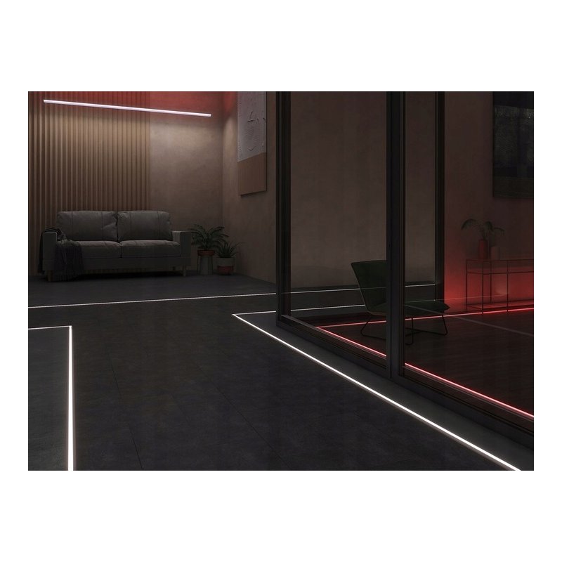 PROFIL szeroki 40mm ALU do LED PŁYTEK ściennych gres gips KLOSZ mleczny 2m