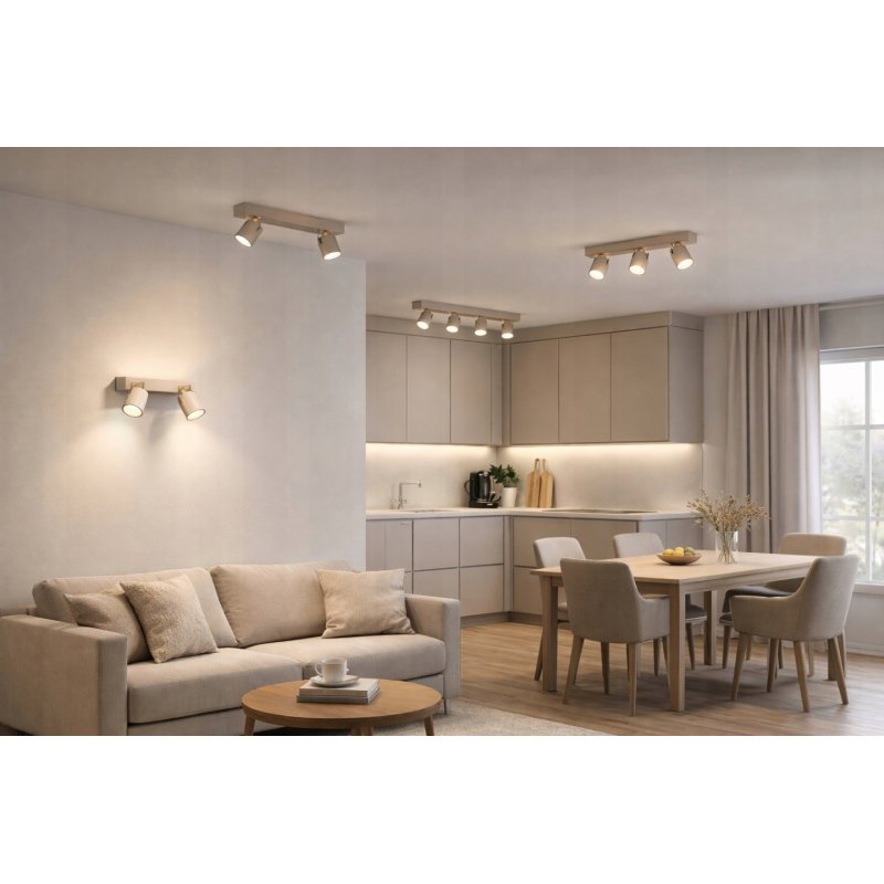 Lampa sufitowa KINKIET ścienny spot oprawa na 4 GU10 KASZMIR beż ecru beige