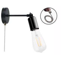 Lampa ścienna KINKIET ruchomy LOFT 1x E27 z włącznikiem on/off łańcuszkowym