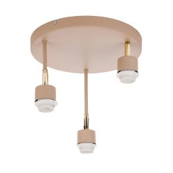 LAMPA WISZĄCA SUFITOWA PLAFON ŻYRANDOL RUCH 3x E27 KASZMIR beż klosz KULA
