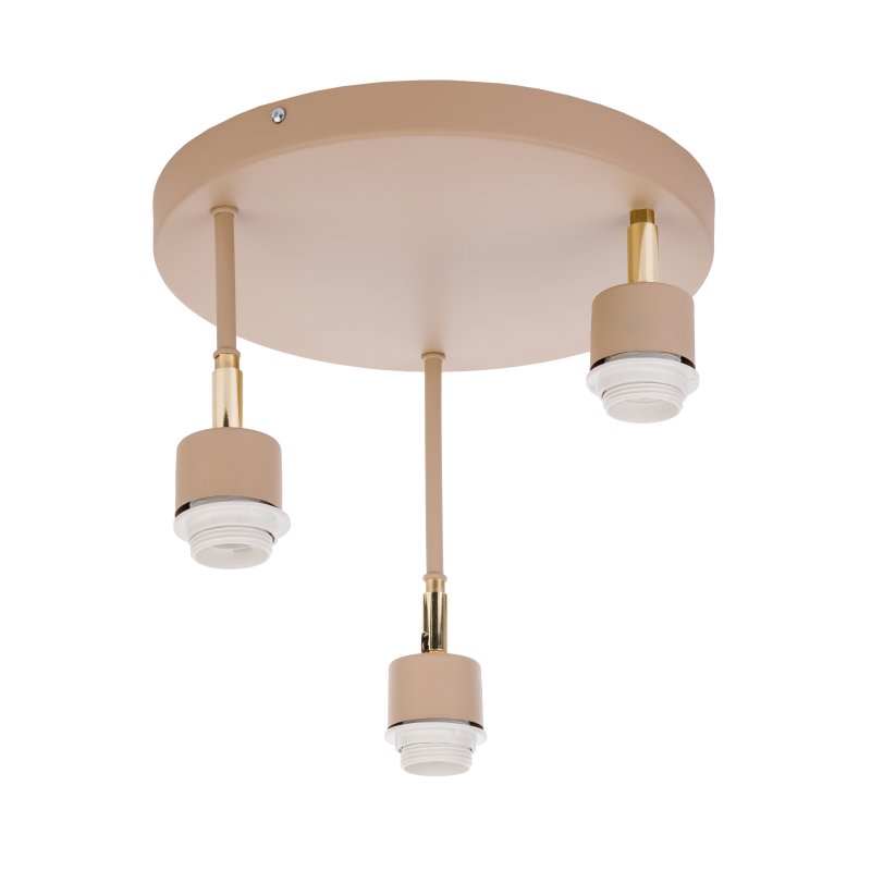 LAMPA WISZĄCA SUFITOWA PLAFON ŻYRANDOL RUCH 3x E27 KASZMIR beż klosz KULA