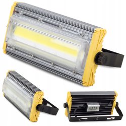 Naświetlacz PREMIUM LED COB 50W liniowy Halogen mocny 5000lm b. ZIMNY IP65