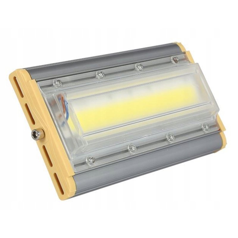 Naświetlacz PREMIUM LED COB 50W liniowy Halogen mocny 5000lm b. ZIMNY IP65