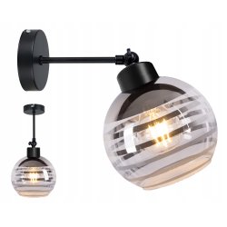 LAMPA sufitowa KINKIET ŚCIENNY regulowany LOFT na szklany klosz KULA paski
