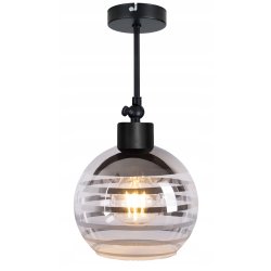 LAMPA sufitowa KINKIET ŚCIENNY regulowany LOFT na szklany klosz KULA paski