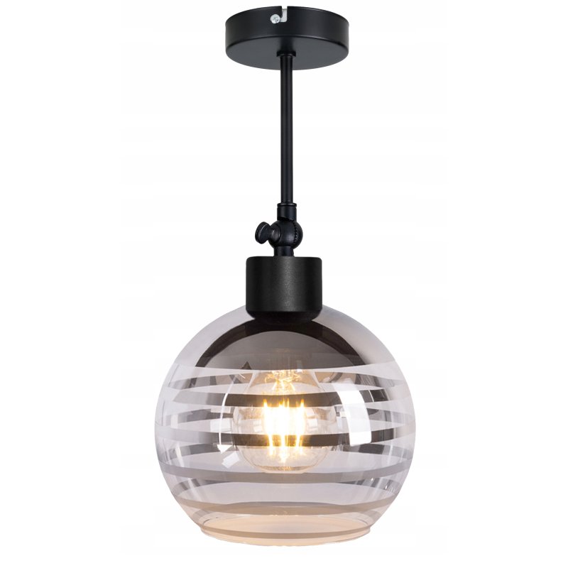 LAMPA sufitowa KINKIET ŚCIENNY regulowany LOFT na szklany klosz KULA paski