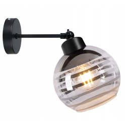LAMPA sufitowa KINKIET ŚCIENNY regulowany LOFT na szklany klosz KULA paski
