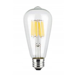 6x Żarówka LED filament E27 ST64 6W biała CIEPŁA retro CLEAR Zestaw LEDOWY