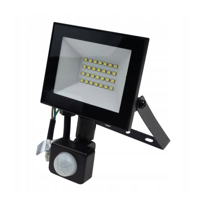 Naświetlacz halogen lampa LED 20W z czujnik ruchu PIR Barwa NEUTRALNA