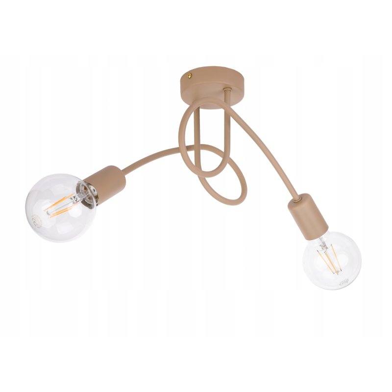 Lampa sufitowa kręcona żyrandol loft na 2x E27 KASZMIR beż ecru beige