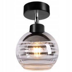 LAMPA sufitowa KINKIET ŚCIENNY regulowany LOFT na szklany klosz KULA paski