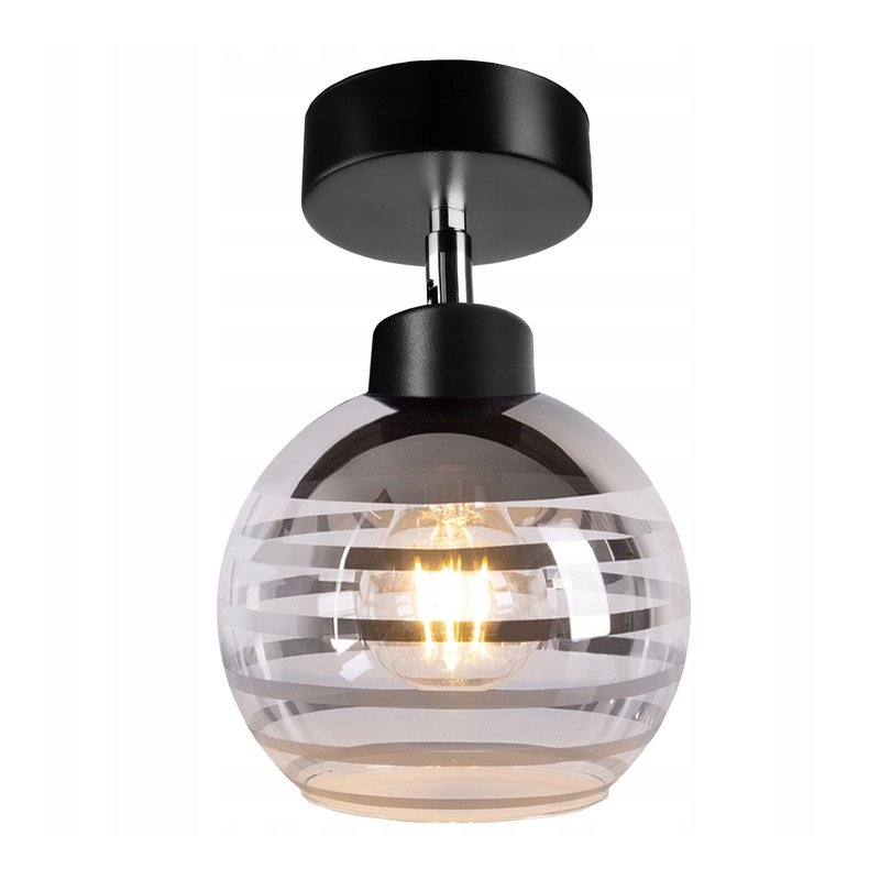 LAMPA sufitowa KINKIET ŚCIENNY regulowany LOFT na szklany klosz KULA paski