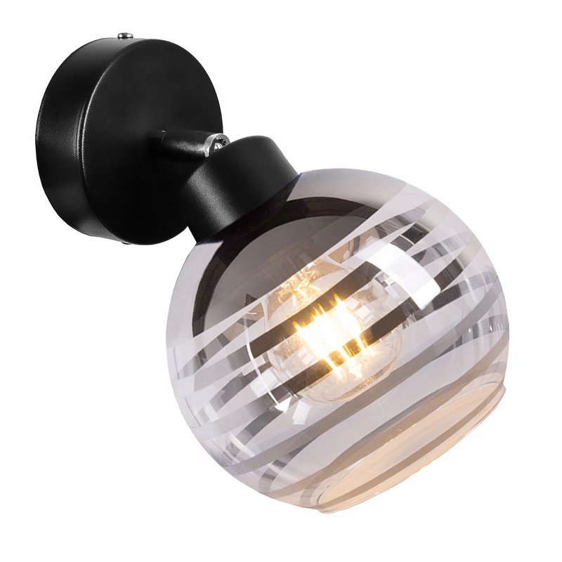 LAMPA sufitowa KINKIET ŚCIENNY regulowany LOFT na szklany klosz KULA paski
