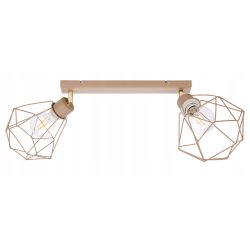 LAMPA WISZĄCA SUFITOWA PLAFON ŻYRANDOL RUCH DIAMENT 2x E27 KASZMIR beż ecru