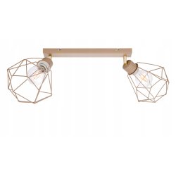 LAMPA WISZĄCA SUFITOWA PLAFON ŻYRANDOL RUCH DIAMENT 2x E27 KASZMIR beż ecru