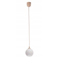 LAMPA WISZĄCA ZWIS PCV ŻYRANDOL SUFITOWY klosz BIAŁY E27 KASZMIR beż ecru