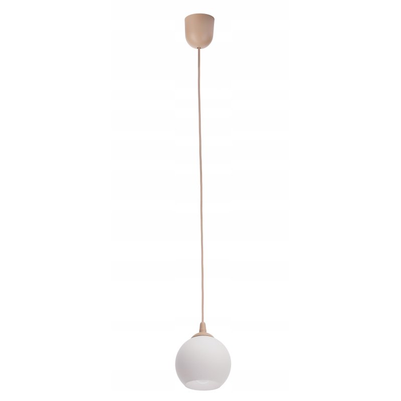 LAMPA WISZĄCA ZWIS PCV ŻYRANDOL SUFITOWY klosz BIAŁY E27 KASZMIR beż ecru
