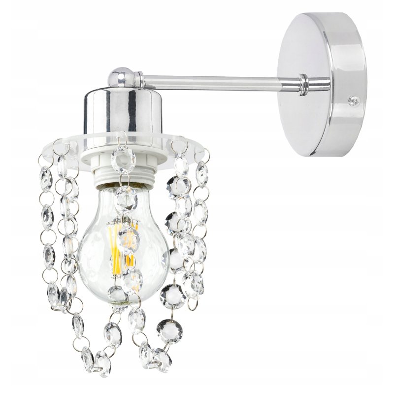 Lampa kinkiet ścienny chrom kryształowy glamour