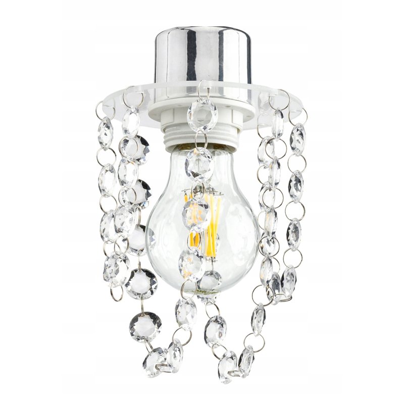 Lampa kinkiet ścienny chrom kryształowy glamour
