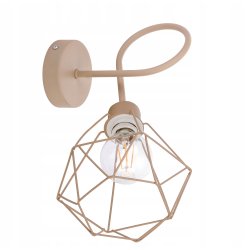 LAMPA sufitowa KINKIET ścienny stały na E27 drut DIAMENT KASZMIR beż ecru