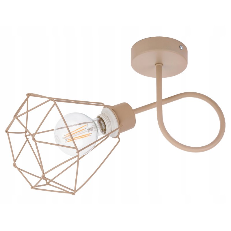 LAMPA sufitowa KINKIET ścienny stały na E27 drut DIAMENT KASZMIR beż ecru