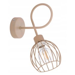 LAMPA sufitowa KINKIET ścienny stały E27 drut KULA KASZMIR beż ecru
