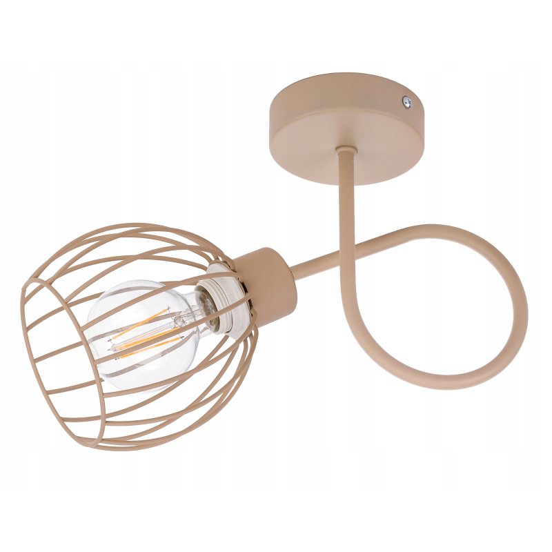 LAMPA sufitowa KINKIET ścienny stały E27 drut KULA KASZMIR beż ecru