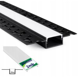 PROFIL aluminiowy XL szeroki 20mm do taśm led płyt karton-gips KG KLOSZ 2m