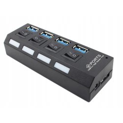 ROZGAŁĘŹNIK z włącznikiem rozdzielacz portów HUB na USB 4x usb 3.0