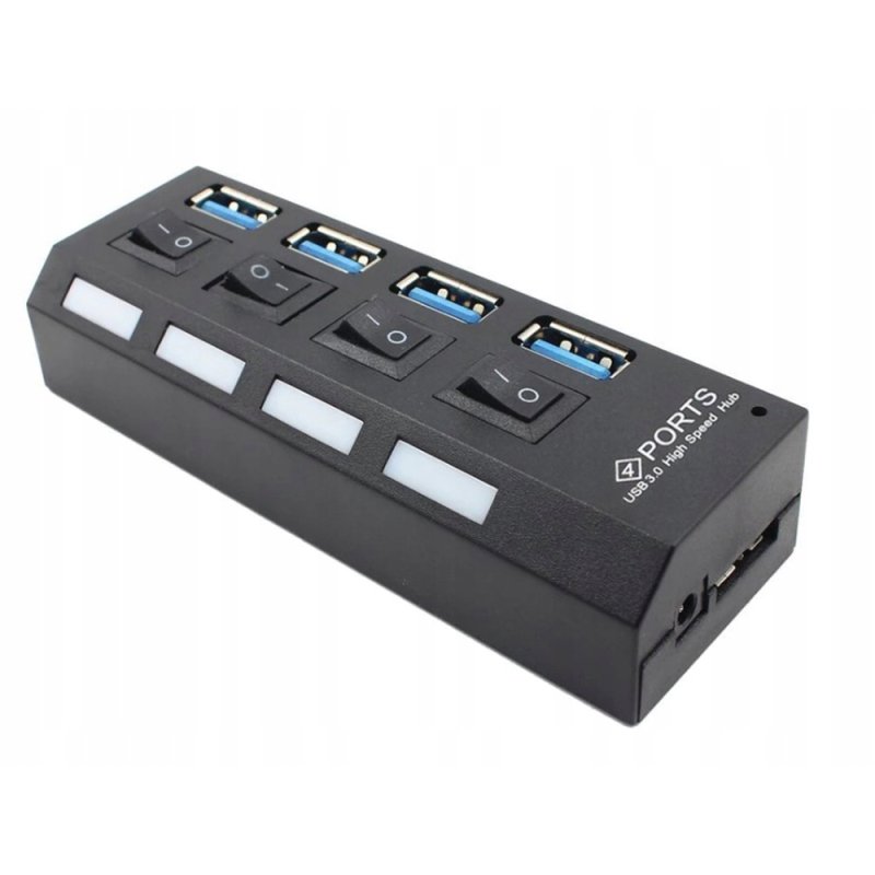 ROZGAŁĘŹNIK z włącznikiem rozdzielacz portów HUB na USB 4x usb 3.0