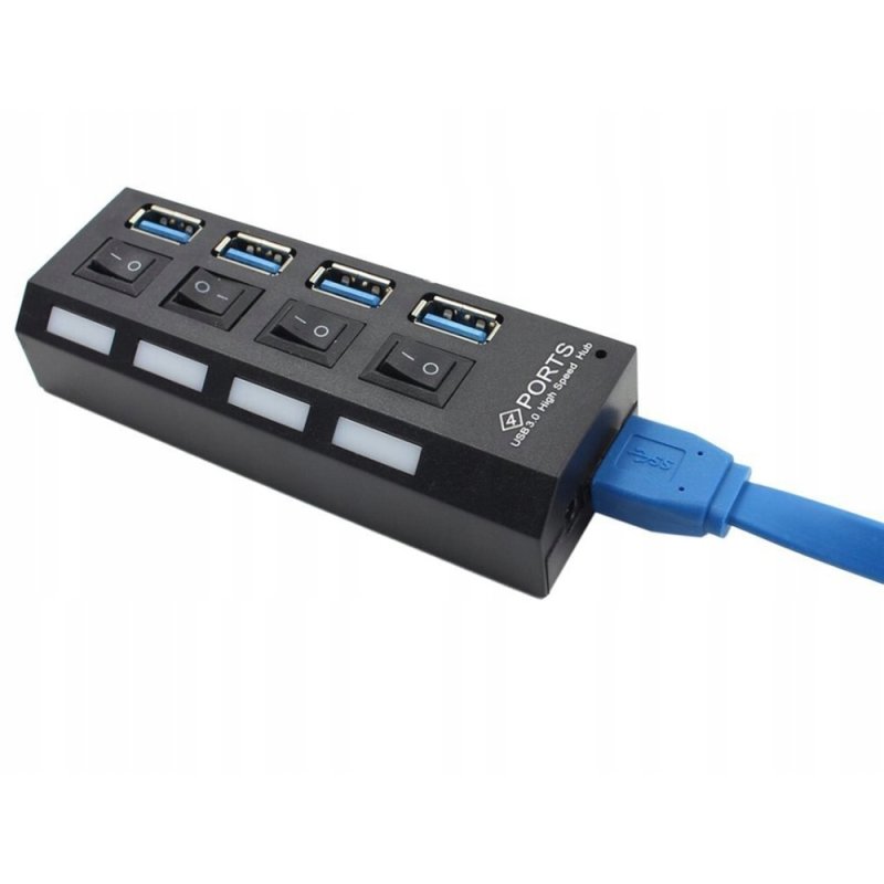 ROZGAŁĘŹNIK z włącznikiem rozdzielacz portów HUB na USB 4x usb 3.0