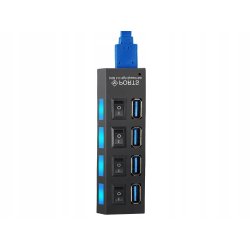ROZGAŁĘŹNIK z włącznikiem rozdzielacz portów HUB na USB 4x usb 3.0
