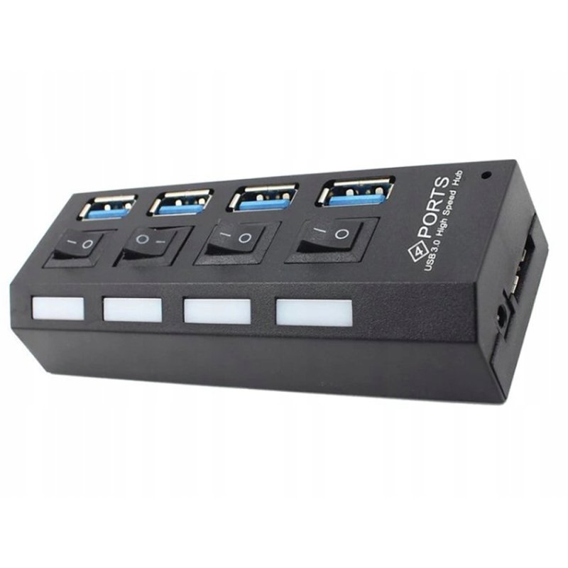 ROZGAŁĘŹNIK z włącznikiem rozdzielacz portów HUB na USB 4x usb 3.0